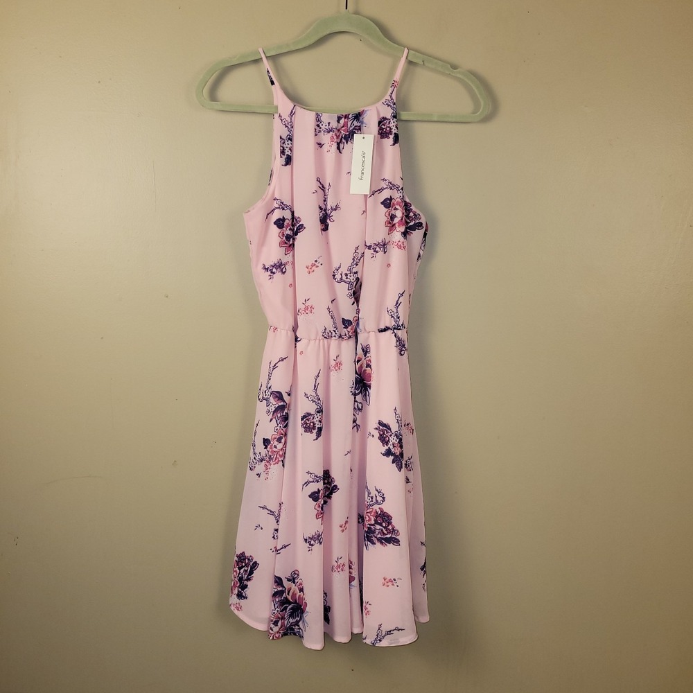 Blue Rain Francesca's Dress Womens Small Pink‎ Floral Sleeveless Fit & Flare...
